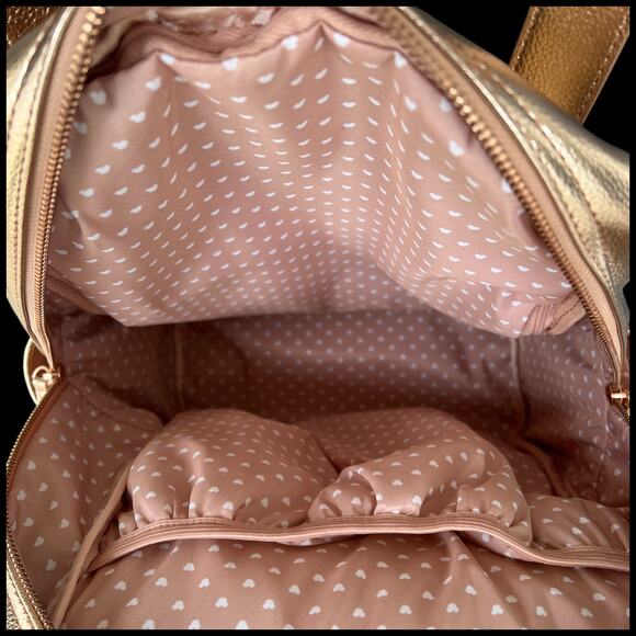 DISNEY MICKEY MOUSE Icon Flair Women's Backpack Rose Gold Bag Perforated - Picture 14 of 16